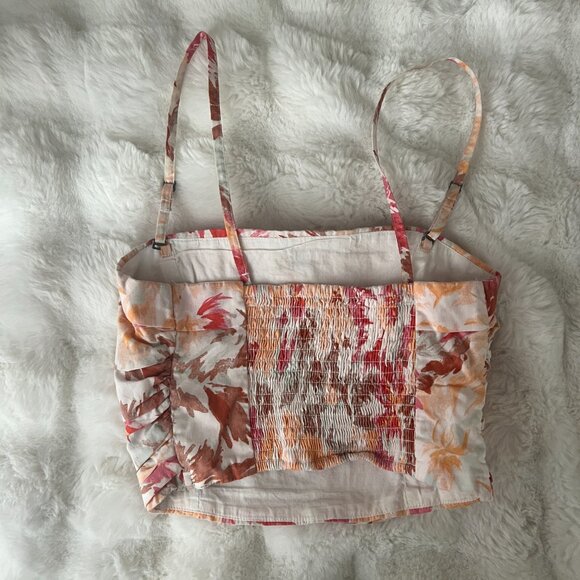 Abercrombie & Fitch Floral Poplin Ruched Tank - Picture 2 of 2